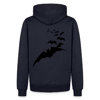 Bat flying fox vampire Halloween animal fly - Men’s Premium Organic Hoodie - navy - Back - Nico (187cm)
