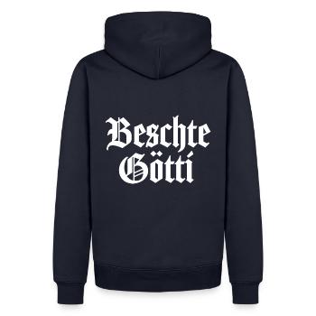 Beschte Götti uf da Welt bescht Götti Schweiz - Männer Premium Bio Hoodie - Navy - Hinten - Nico (187cm)