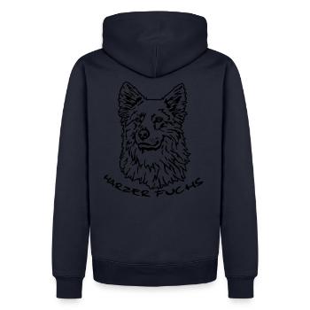 375 Harzer Fuchs - Männer Premium Bio Hoodie - Navy - Hinten - Nico (187cm)
