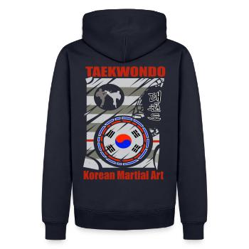 Taekwondo Corée - Martial Arts T-Shirt &Sweat à capuche - Sweat à capuche Premium bio Homme - bleu marine - Dos - Nico (187cm)