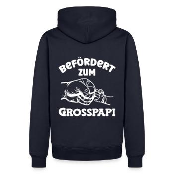 Befördert zum Grosspapi Schweiz Hallo Opa Schweiz - Männer Premium Bio Hoodie - Navy - Hinten - Nico (187cm)