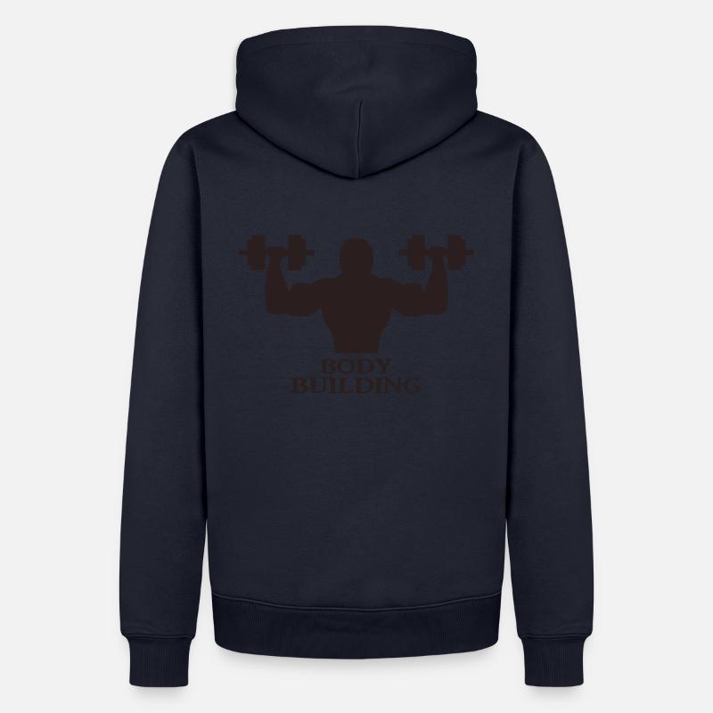 Bodybuilder mit Hanteln - Männer Premium Bio Hoodie - Navy