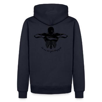 Retiré inspiré par DM - Sweat à capuche Premium bio Homme - bleu marine - Dos - Nico (187cm)