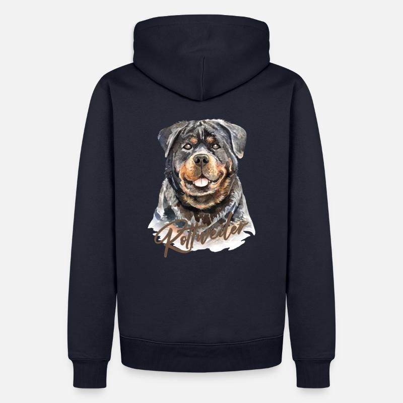 Idée cadeau chien Rottweiler - Sweat à capuche Premium bio Homme - bleu marine