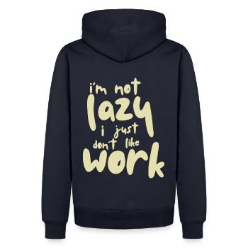 I'm not lazy - Männer Premium Bio Hoodie - Navy - Hinten - Nico (187cm)