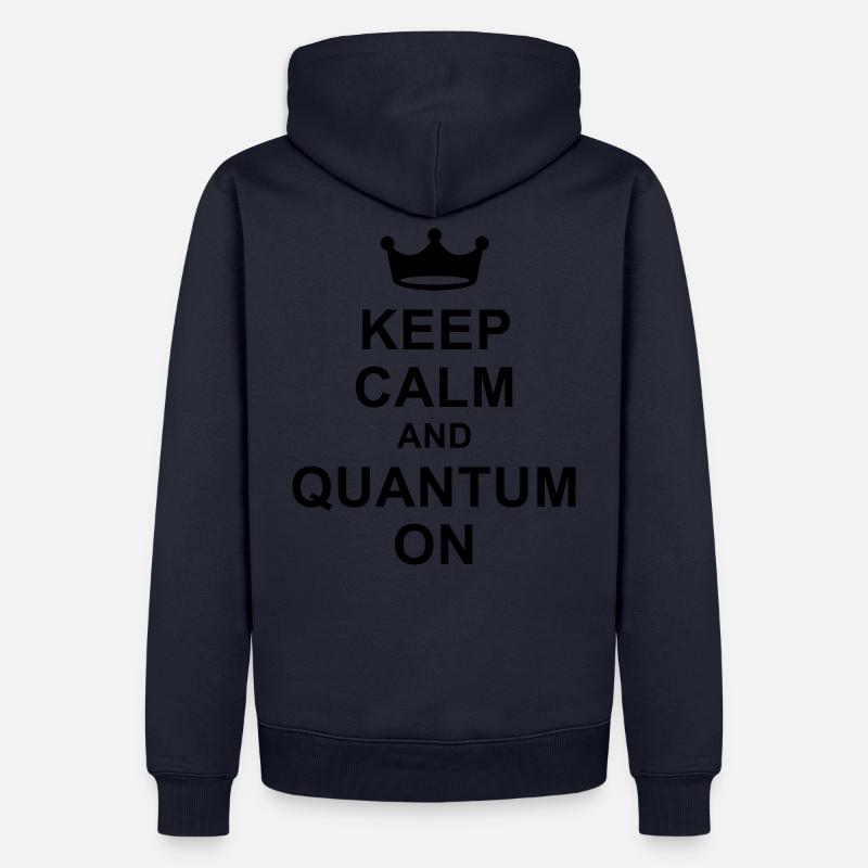 Keep calm and quantum on - Männer Premium Bio Hoodie - Navy