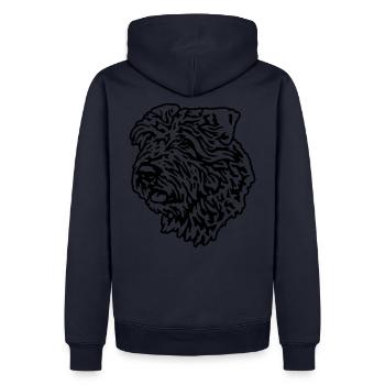 604s Bouvier - Männer Premium Bio Hoodie - Navy - Hinten - Nico (187cm)