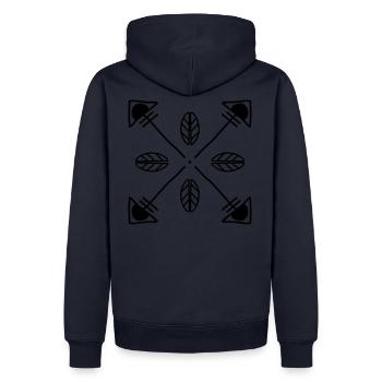 Hipster Pfeile, Vintage, Pfeil, Feder - Männer Premium Bio Hoodie - Navy - Hinten - Nico (187cm)