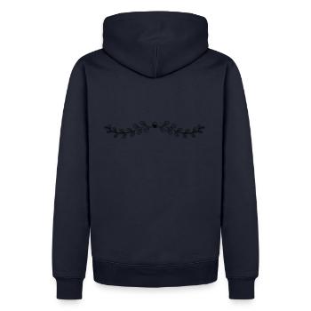 Flowers, Tendril, Ornament, Monogram, Vintage, Love - Men’s Premium Organic Hoodie - navy - Back - Nico (187cm)