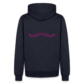 Fleurs, Vrille, Ornement, Monogramme, Vintage, Coeur - Sweat à capuche Premium bio Homme - bleu marine - Dos - Nico (187cm)