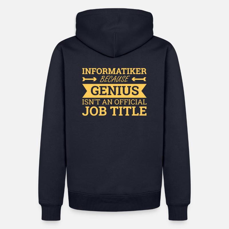 "Informatiker Genius | Informatik" - Männer Premium Bio Hoodie - Navy