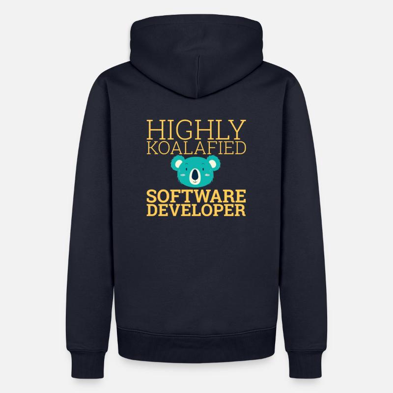 « Software Developer Koalafied | Programmeur » - Sweat à capuche Premium bio Homme - bleu marine
