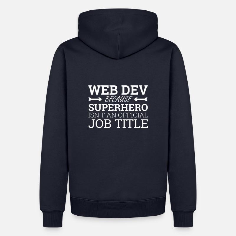"Web Developer Superhero | Webentwickler" - Männer Premium Bio Hoodie - Navy