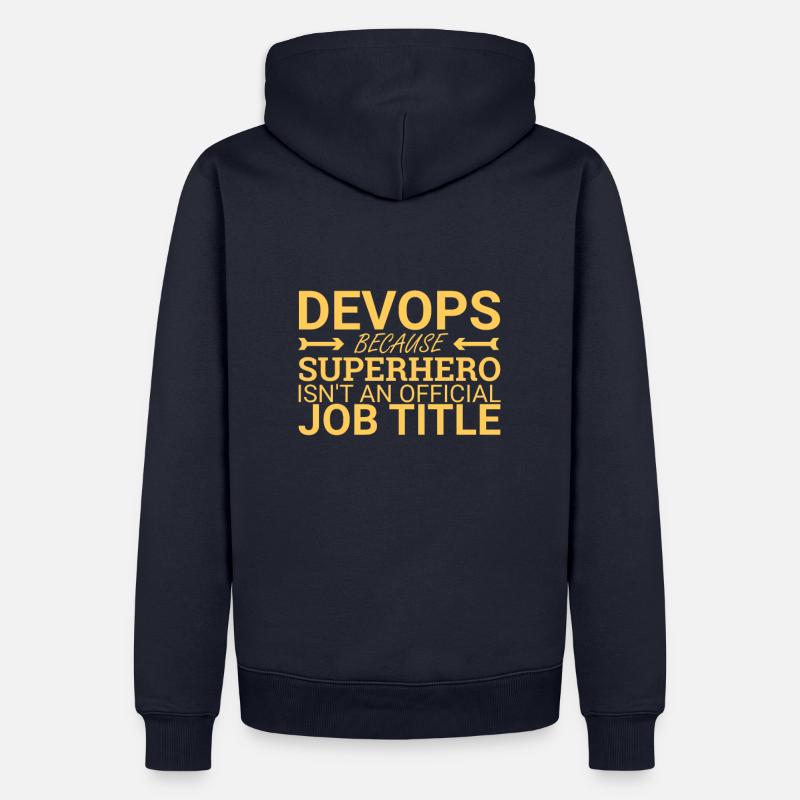 "DevOps Superhero | Softwareentwicklung" - Männer Premium Bio Hoodie - Navy