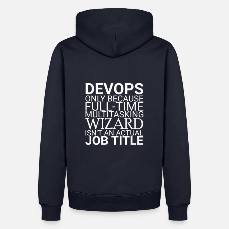 "DevOps Wizard | Softwareentwicklung" - Männer Premium Bio Hoodie - Navy