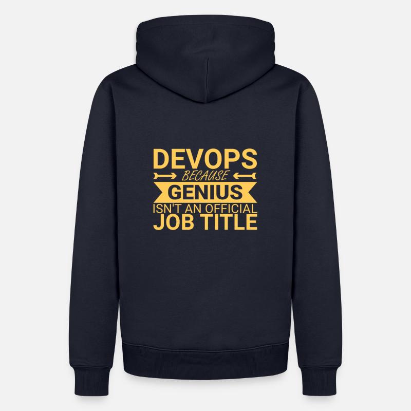 "DevOps Genius | Softwareentwicklung" - Männer Premium Bio Hoodie - Navy