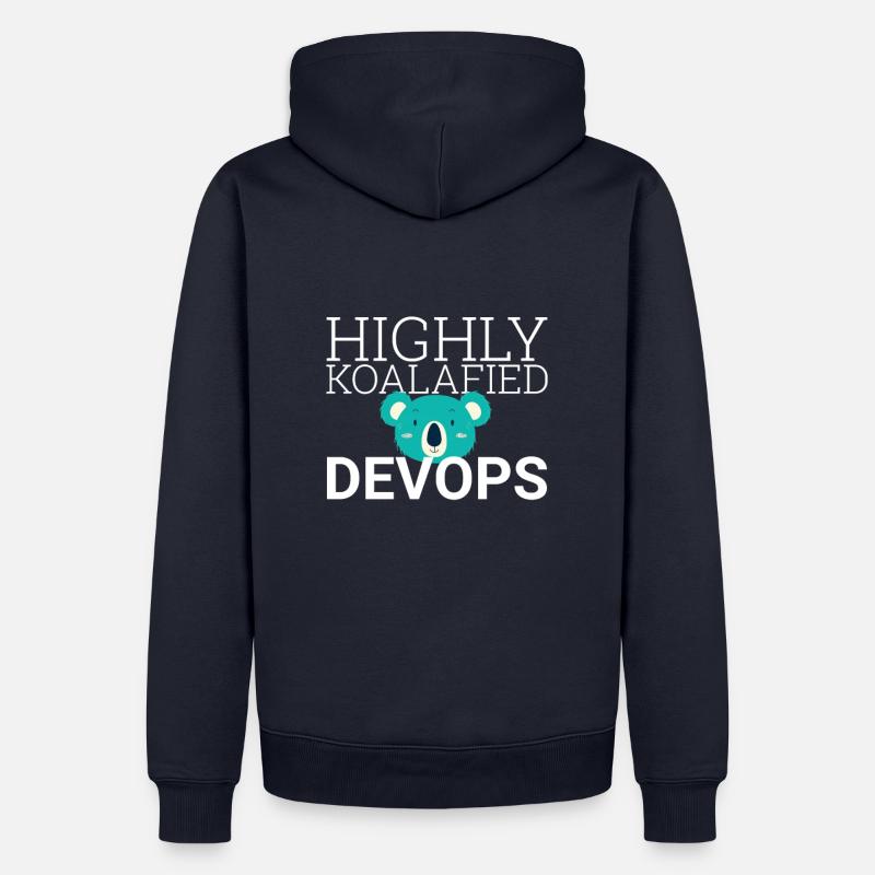 "DevOps Koalafied | Softwareentwicklung" - Männer Premium Bio Hoodie - Navy