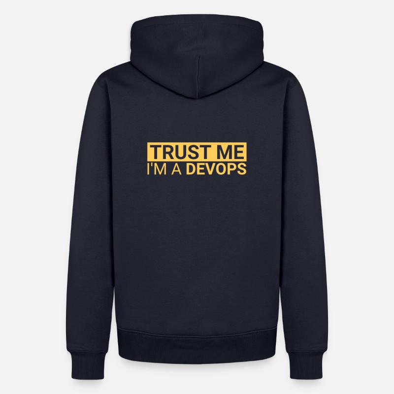 "DevOps Trust | Softwareentwicklung" - Männer Premium Bio Hoodie - Navy