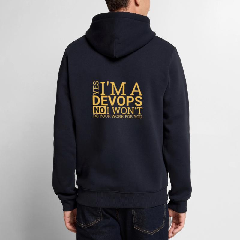 "DevOps Work | Softwareentwicklung" Männer Premium Bio Hoodie