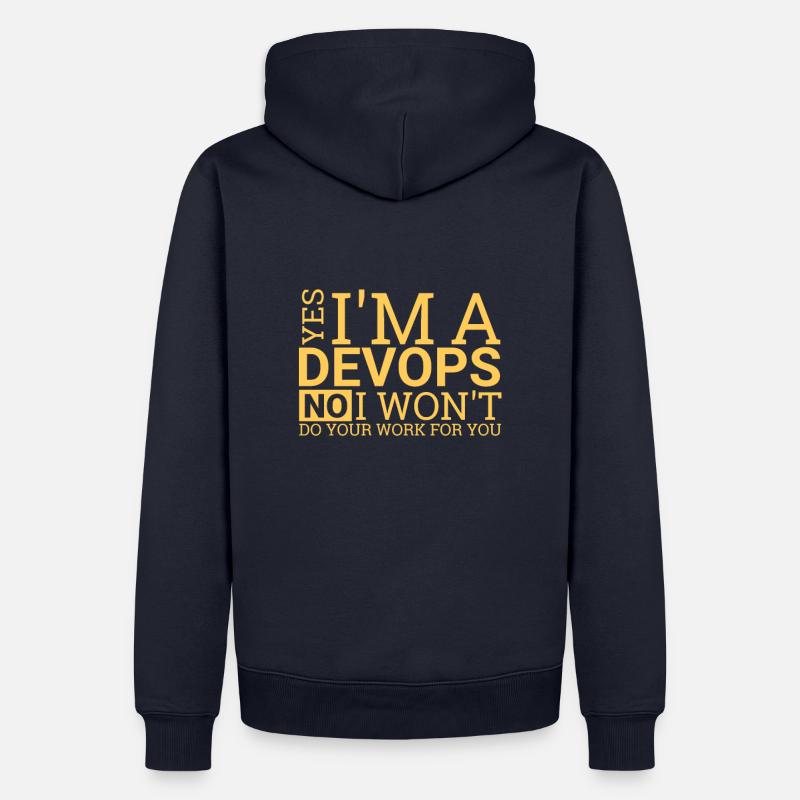 "DevOps Work | Softwareentwicklung" - Männer Premium Bio Hoodie - Navy