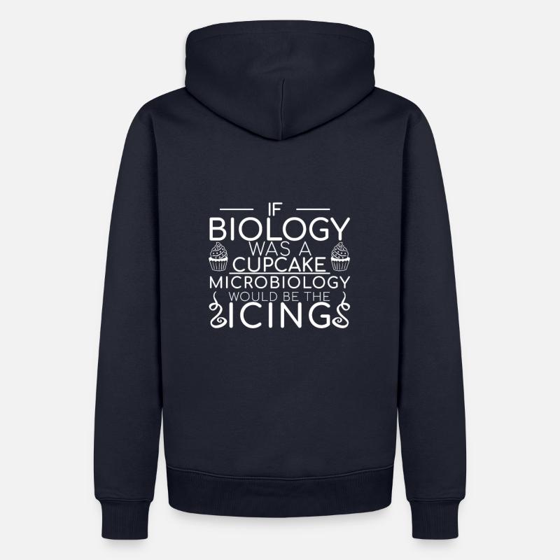 « Microbiologiste Cupcake | Microbiologie » - Sweat à capuche Premium bio Homme - bleu marine