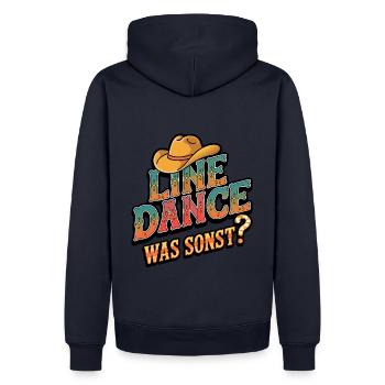 Line Dance Was sonst? Ich bin Line Dancer - Männer Premium Bio Hoodie - Navy - Hinten - Nico (187cm)
