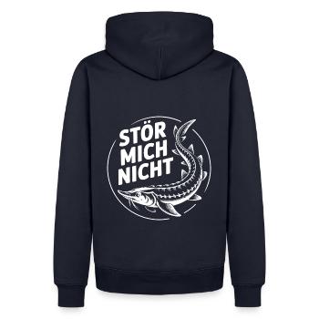 Stör mich nicht lustiger Stör Angler Spruch - Männer Premium Bio Hoodie - Navy - Hinten - Nico (187cm)