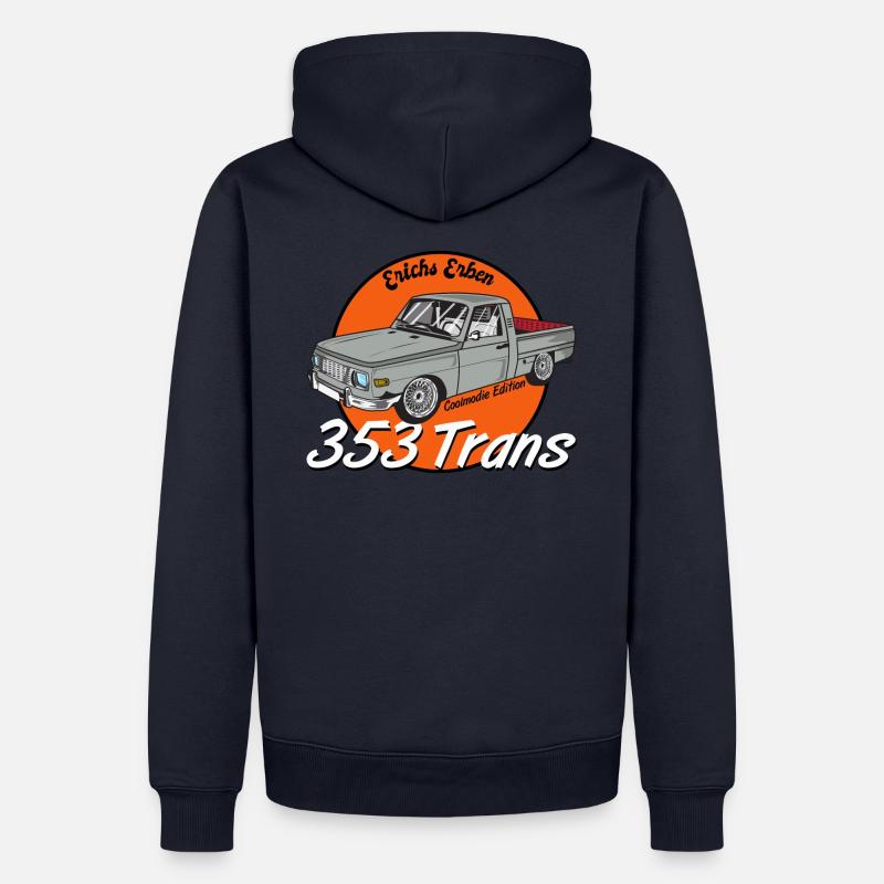 353 trans - Sweat à capuche Premium bio Homme - bleu marine