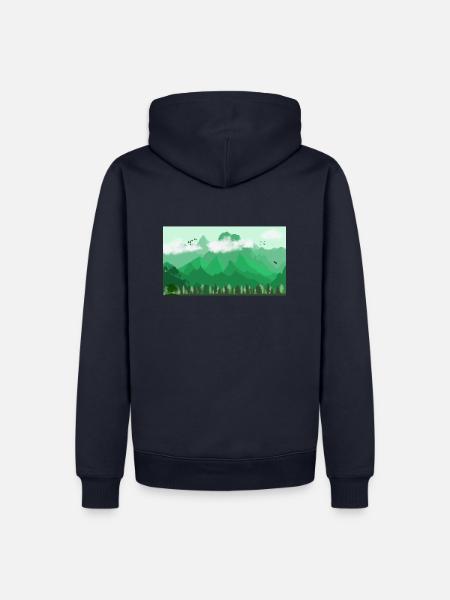 Landscape - Männer Premium Bio Hoodie - Navy