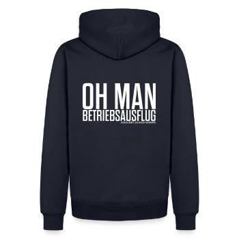 Cadeau| Les excursions d’entreprise dégénèrent encore une fois - Sweat à capuche Premium bio Homme - bleu marine - Dos - Nico (187cm)