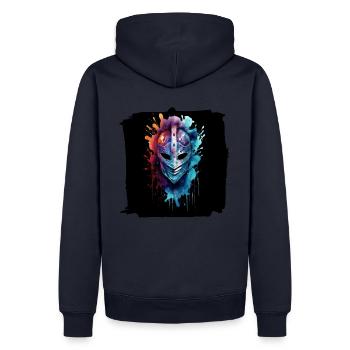 Gladiator Watercolor - Men’s Premium Organic Hoodie - navy - Back - Nico (187cm)