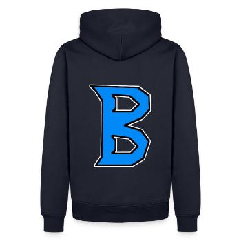 B - Just a letter! - by YoshiArt - Men’s Premium Organic Hoodie - navy - Back - Nico (187cm)