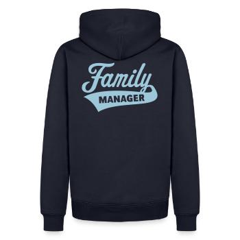 Gestionnaire de famille - Sweat à capuche Premium bio Homme - bleu marine - Dos - Nico (187cm)