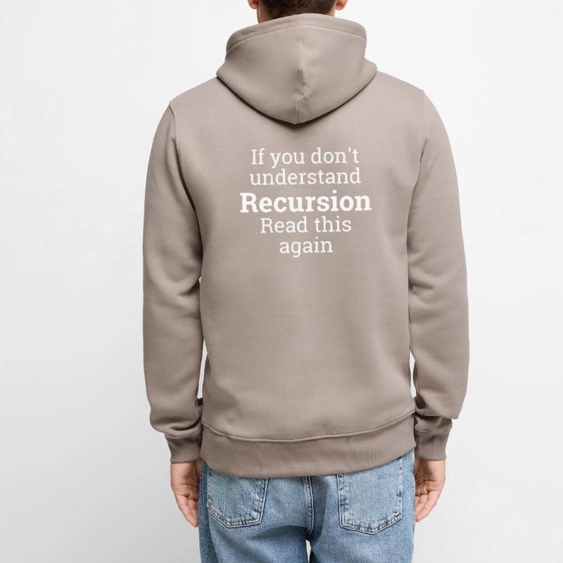 « Recursion » | informatique, programmeur, programmeur Sweat à capuche Premium bio Homme
