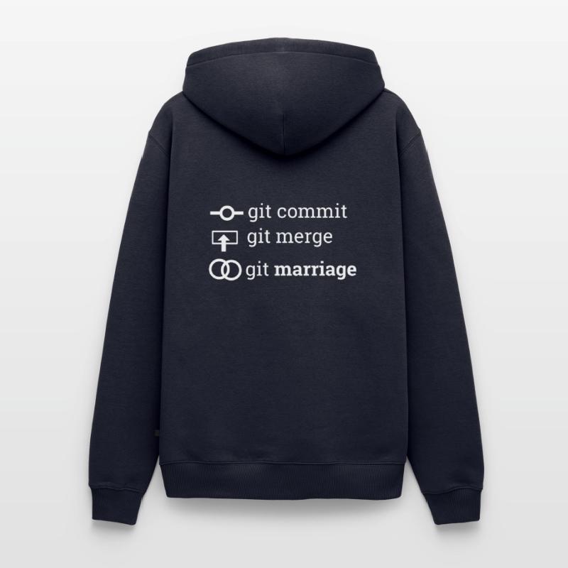 « git commit git merge git marriage » | Programmer Sweat à capuche Premium bio Homme