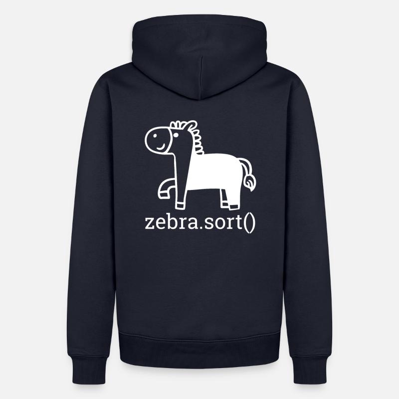 "Zebra Sort" | Programmer - Männer Premium Bio Hoodie - Navy