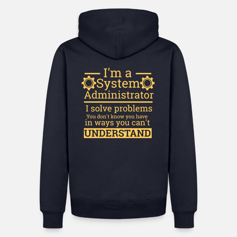 « System Administrator » | Admin - Sweat à capuche Premium bio Homme - bleu marine