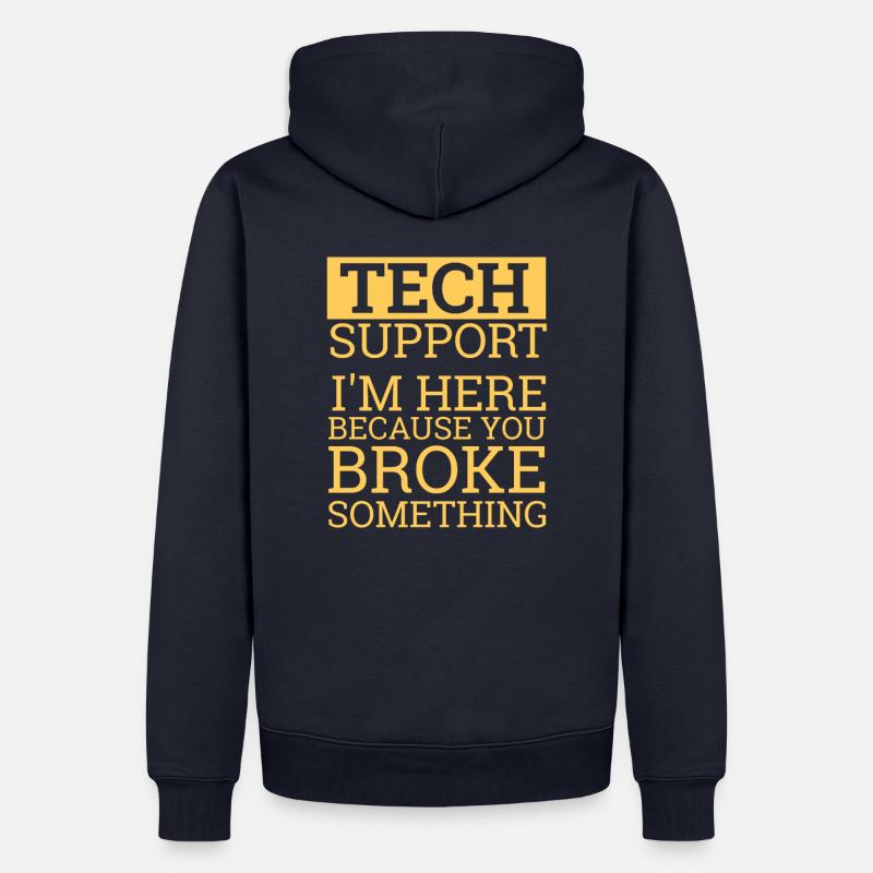 "Tech Support" | Helpdesk - Männer Premium Bio Hoodie - Navy