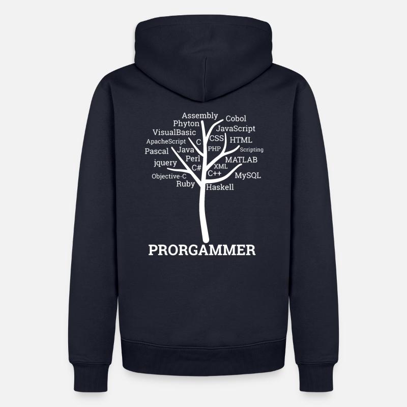 « Programmer Tree » | Programmeurs - Sweat à capuche Premium bio Homme - bleu marine