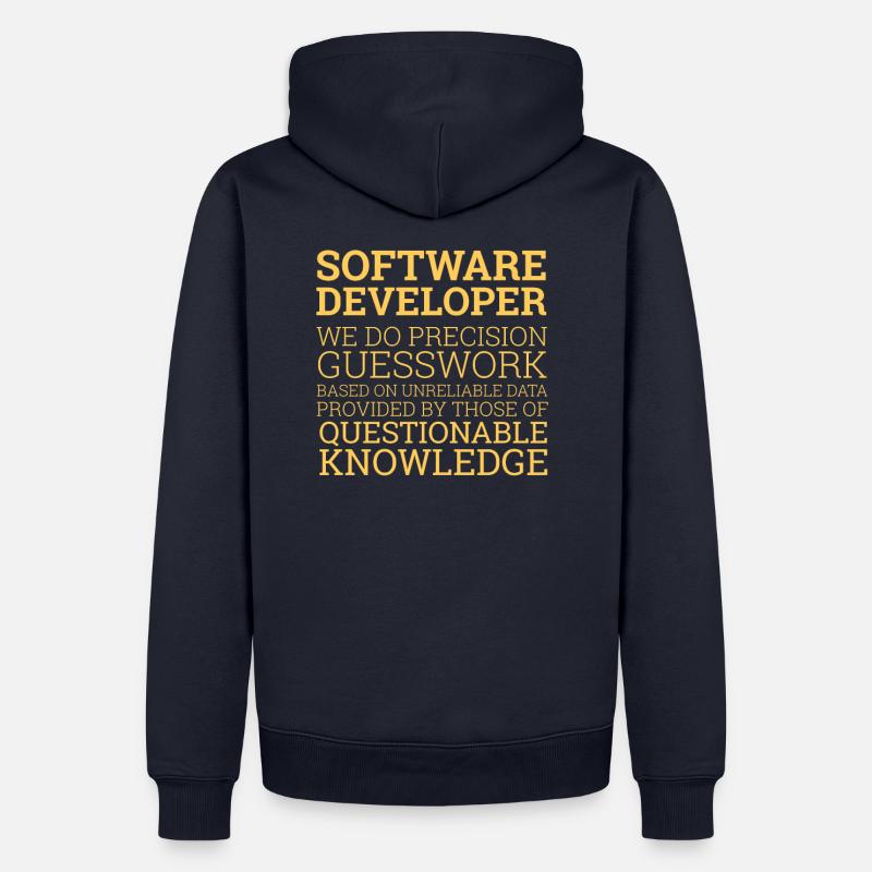 « Software Developer » | Programmeurs - Sweat à capuche Premium bio Homme - bleu marine