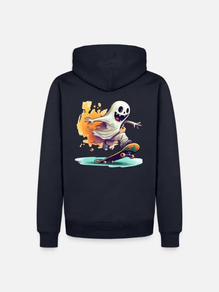Skater Ghost - blank - Männer Premium Bio Hoodie - Navy