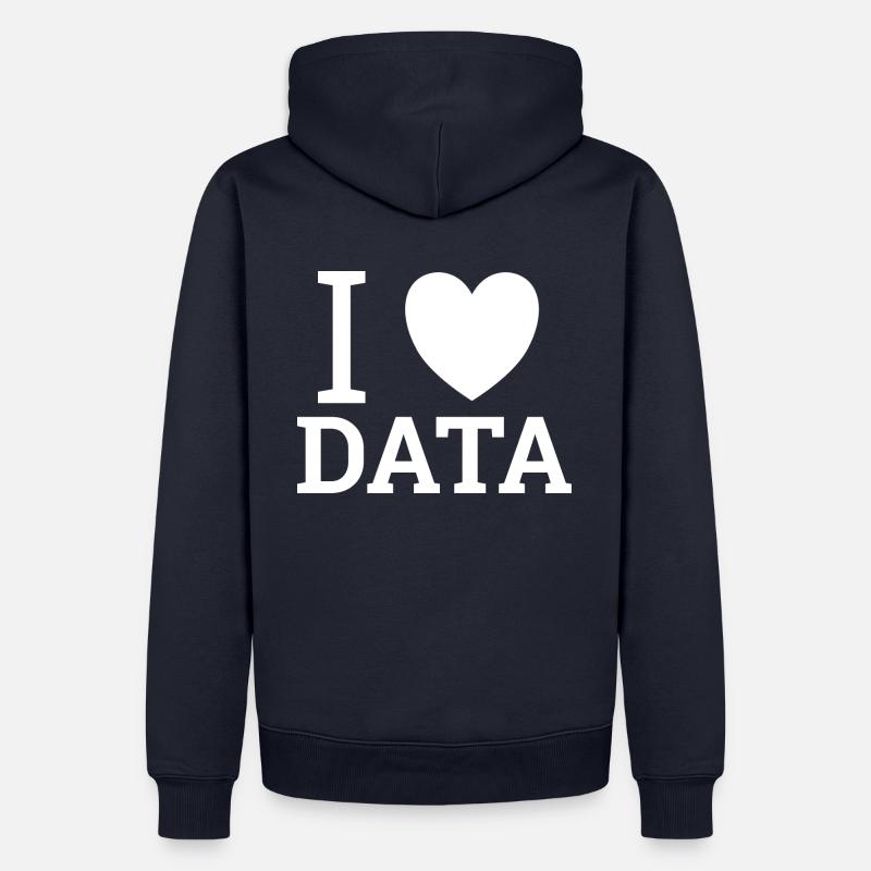 « Love Data » | Data Scientist - Sweat à capuche Premium bio Homme - bleu marine