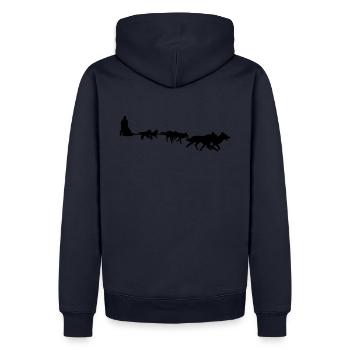 Schlittenhunde - Männer Premium Bio Hoodie - Navy - Hinten - Nico (187cm)