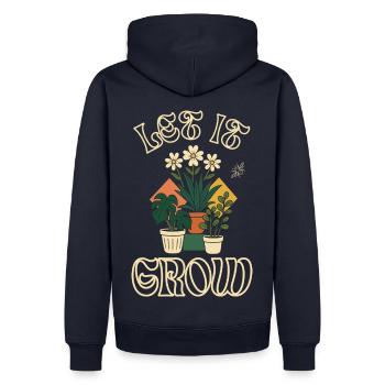 Let it Grow – Plant Design Retro Style - Men’s Premium Organic Hoodie - navy - Back - Nico (187cm)
