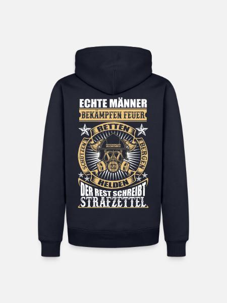 Feuerwehr Echte Männer - Männer Premium Bio Hoodie - Navy
