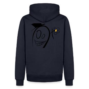 Crazy male - Men’s Premium Organic Hoodie - navy - Back - Nico (187cm)