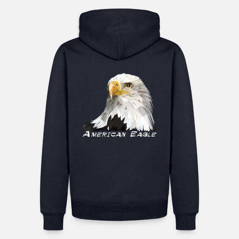 Pygargue à tête blanche - Sweat à capuche Premium bio Homme - bleu marine