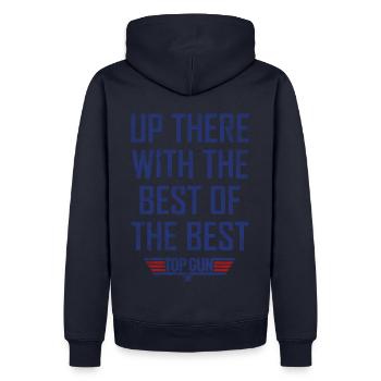 Top Gun Up There With The Best Of The Best - Sweat à capuche Premium bio Homme - bleu marine - Dos - Nico (187cm)
