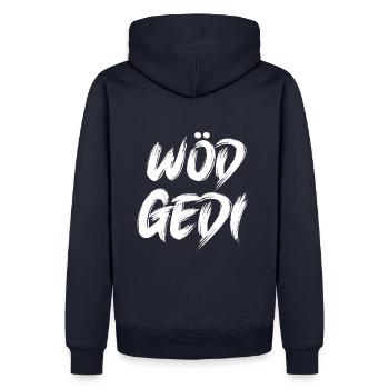 Wöd Gedi Bester Gedi sein Patenonkel fragen Taufe - Männer Premium Bio Hoodie - Navy - Hinten - Nico (187cm)