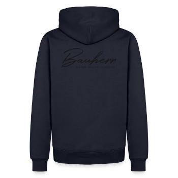 Constructeur sur le chemin de la maison de rêve, construction de la maison - Sweat à capuche Premium bio Homme - bleu marine - Dos - Nico (187cm)